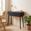 Aparador Nikko em MDF e Pinho, Preto com 2 Portas — 100 × 30 × 80 cm