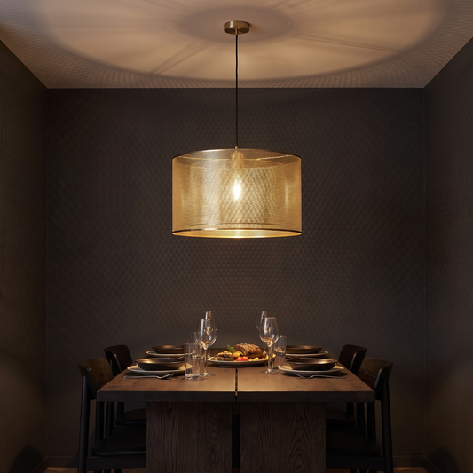 Candeeiro Suspenso Edge em Ferro, Latão — Ø 40 × 23 cm — ambiente