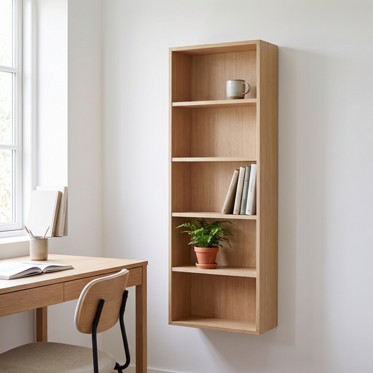 Prateleira de Parede Kappu em Carvalho, Natural — 40 × 15 × 100 cm — ambiente