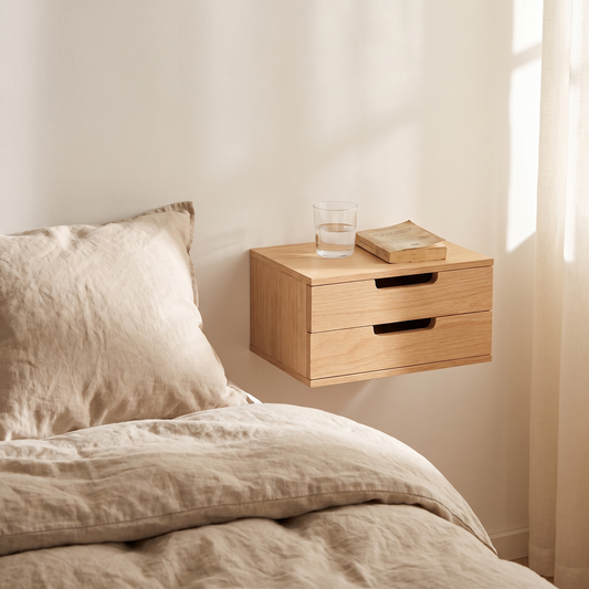 Prateleira de Parede AtHand com 2 Gavetas em Carvalho, Natural — 30 × 20 × 15 cm — ambiente