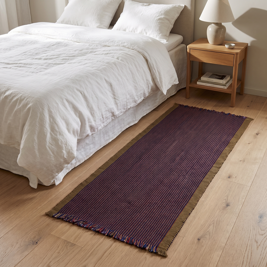 Passadeira AtYourFeet em Algodão Tecido à Mão, Multicolor — 80 × 200 cm — ambiente