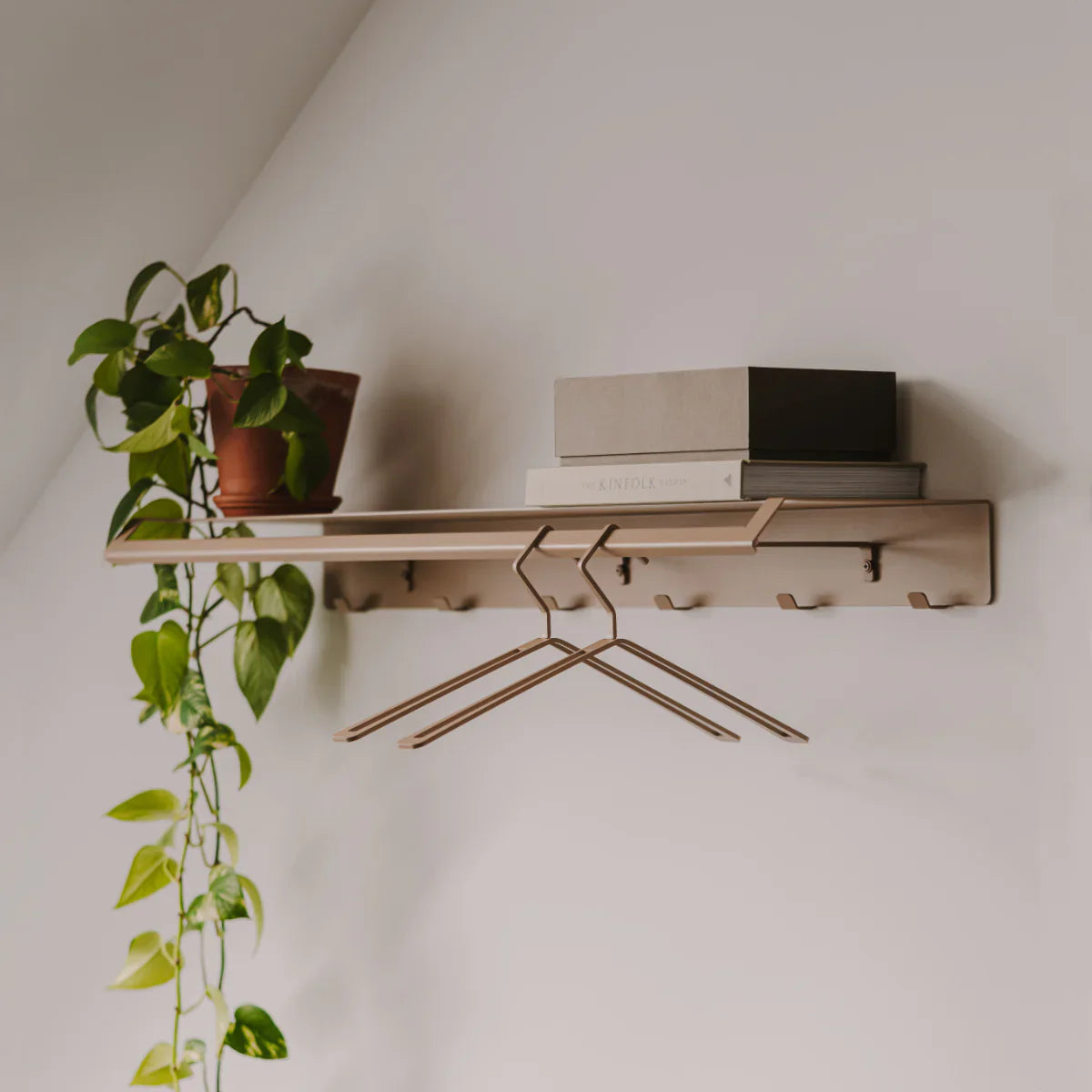 Perchero de pared Lyon – colgador de pared con estante y ganchos-1