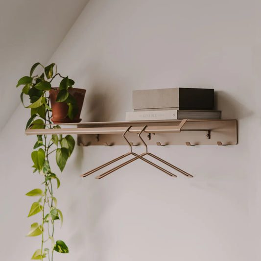 Perchero de pared Lyon – colgador de pared con estante y ganchos-1