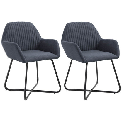 Conjunto 2 cadeiras de jantar Molli em cinza — design moderno