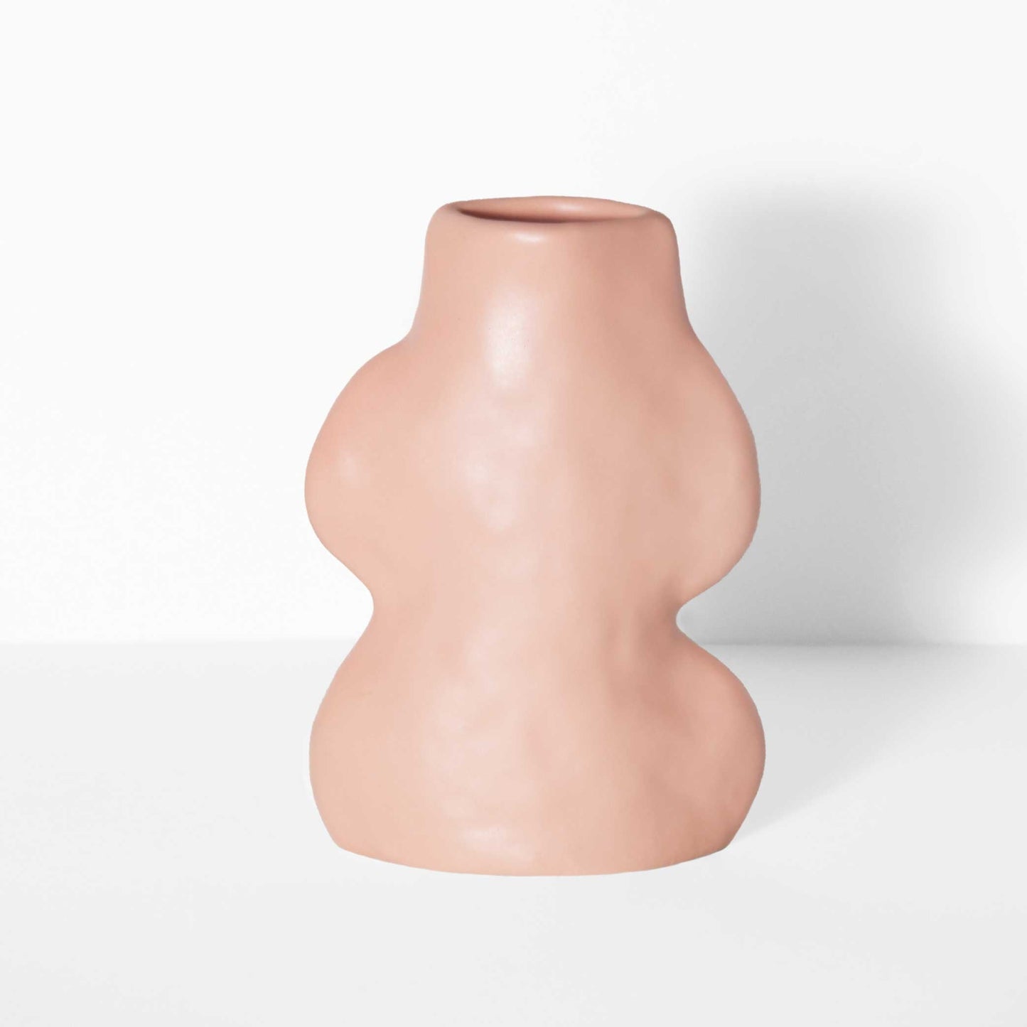 Vaso cerâmico Fluxo Pequeno Rosa — vista frontal