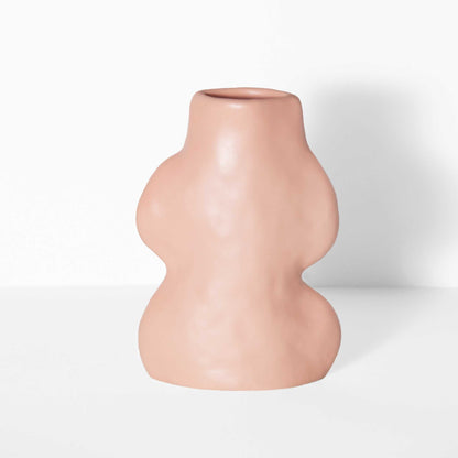 Vaso cerâmico Fluxo Pequeno Rosa — vista frontal